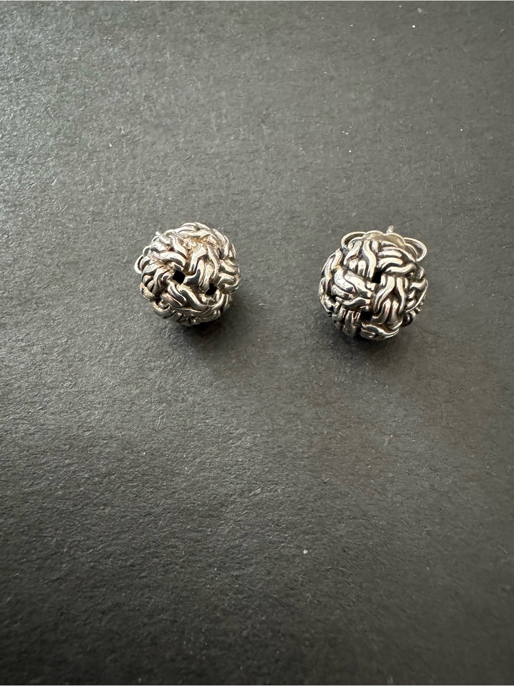 John Hardy Silver Knot Ball Stud Earrings
